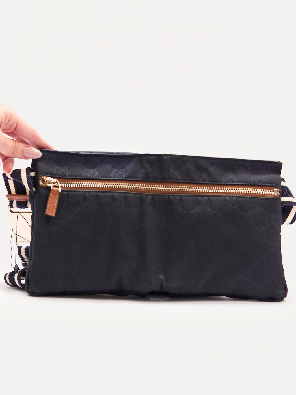 Gucci Navy Brown Monogram Waist Bag