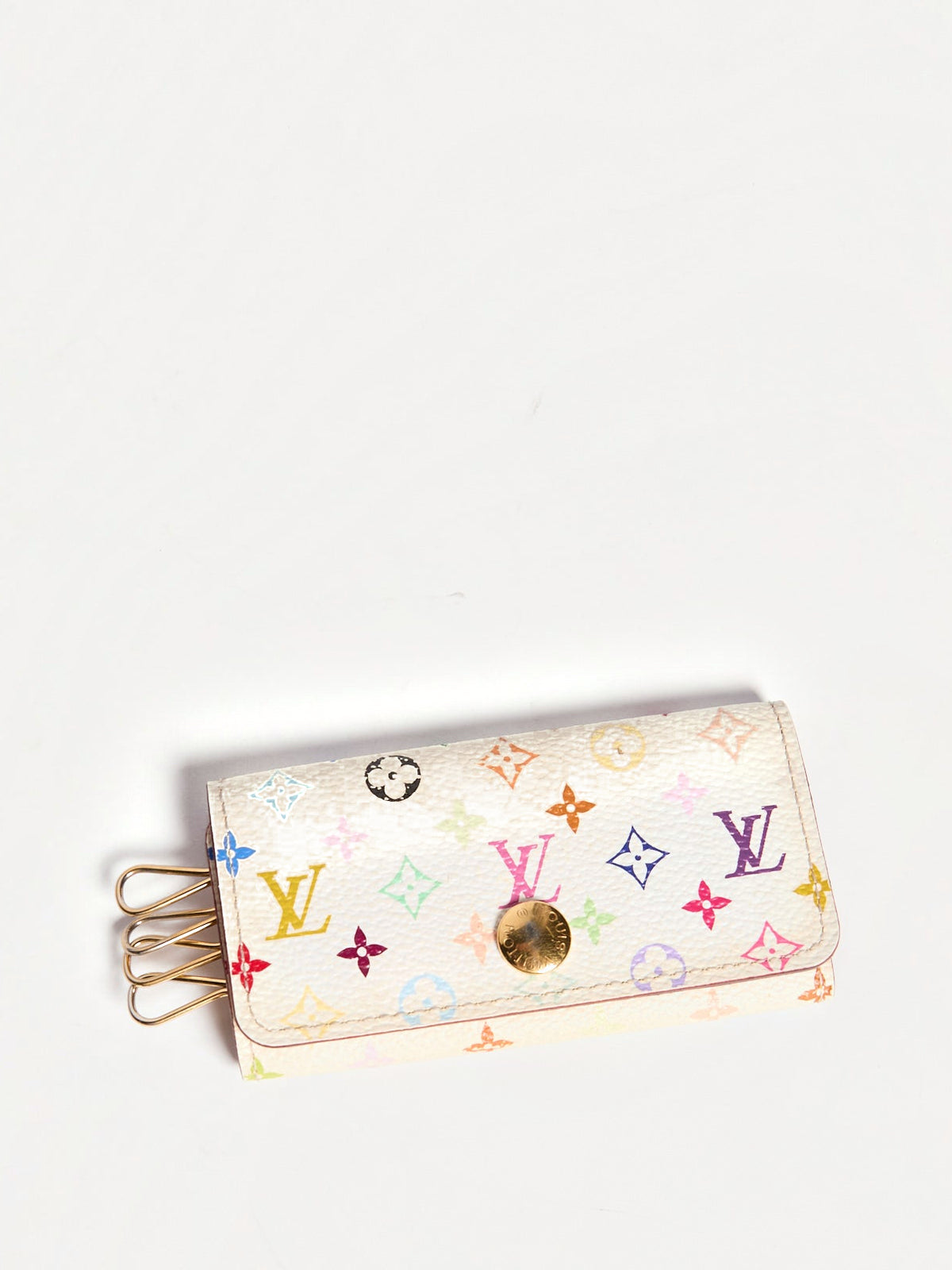 Louis Vuitton White Murakami Monogram Multicolor Key Case