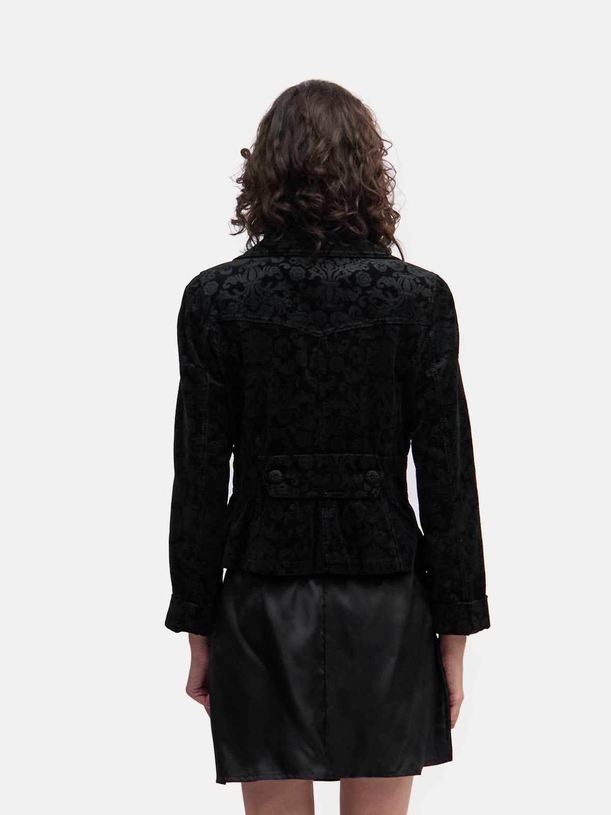 Vintage Black Brocade Jacket