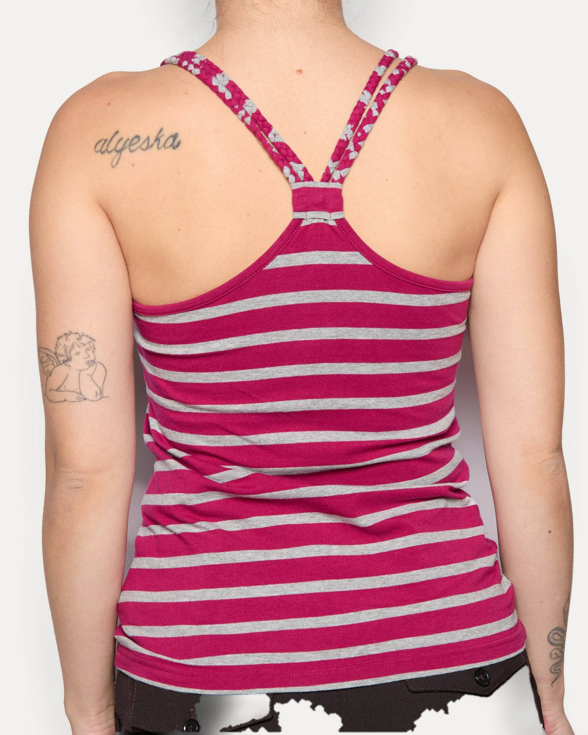 Burberry Pink/Grey Stripe Halter
