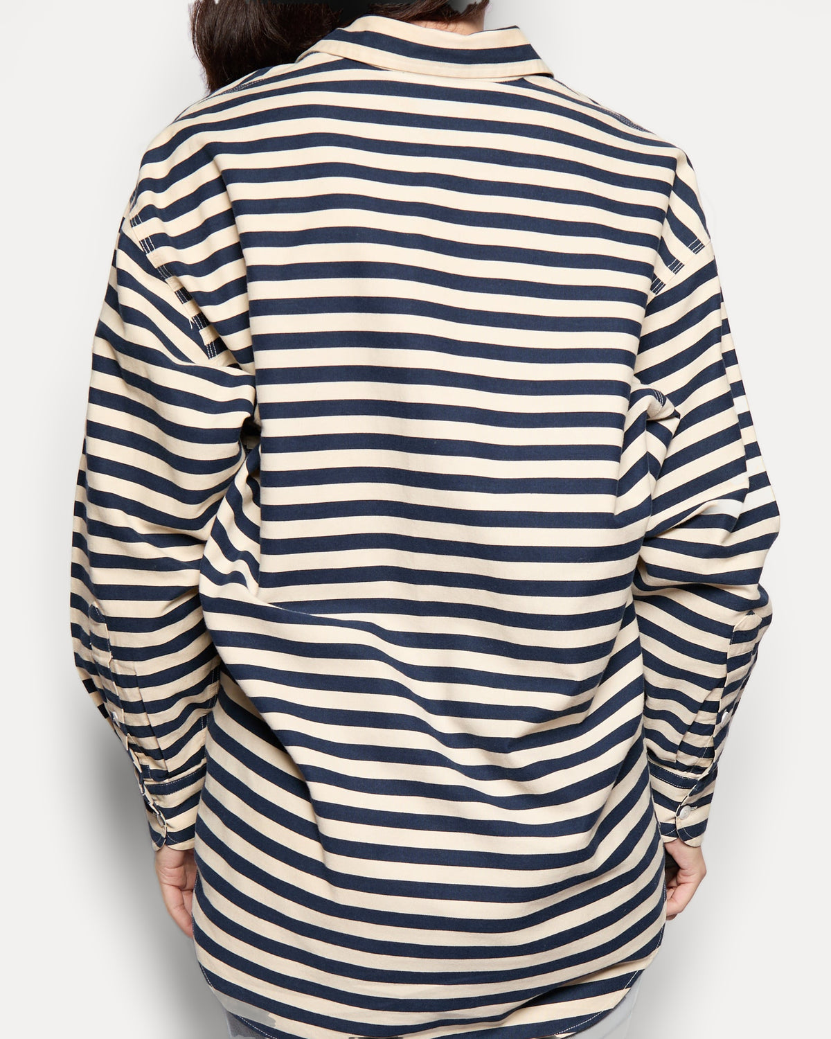 Ralph Lauren Cream Navy Striped Button Up
