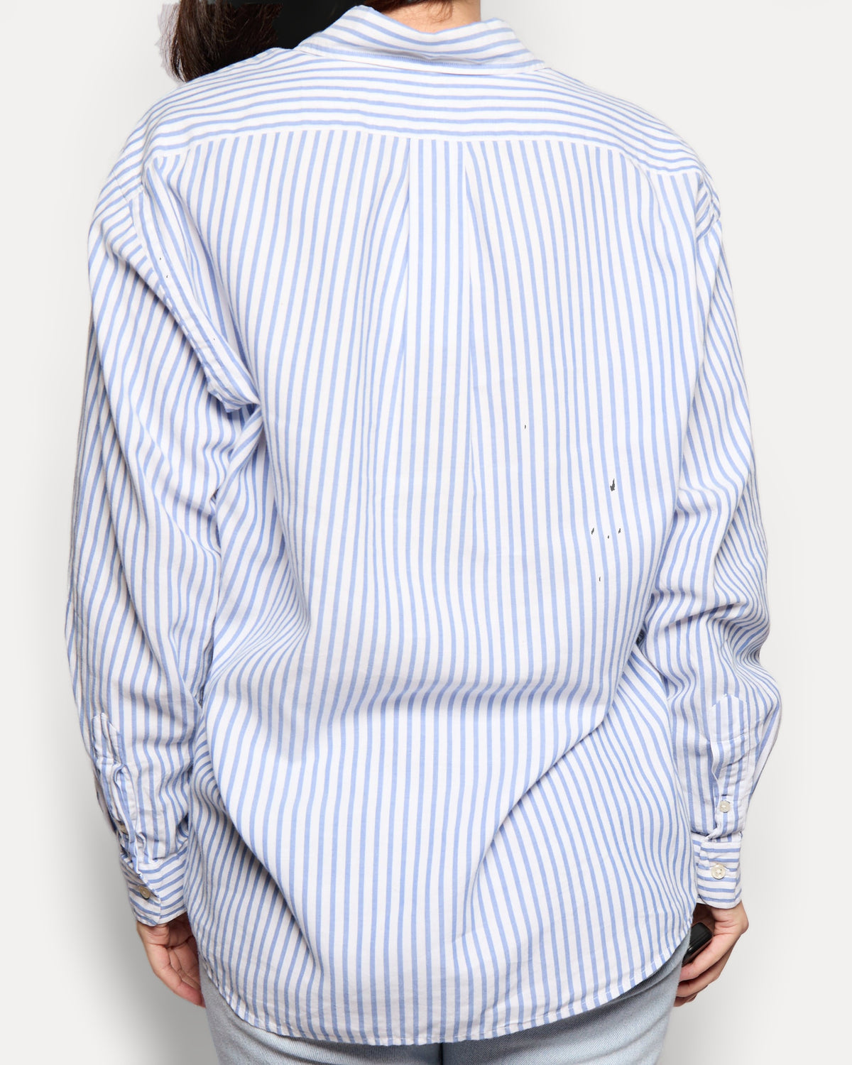 Vintage Ralph Lauren Blue White Striped Button Down