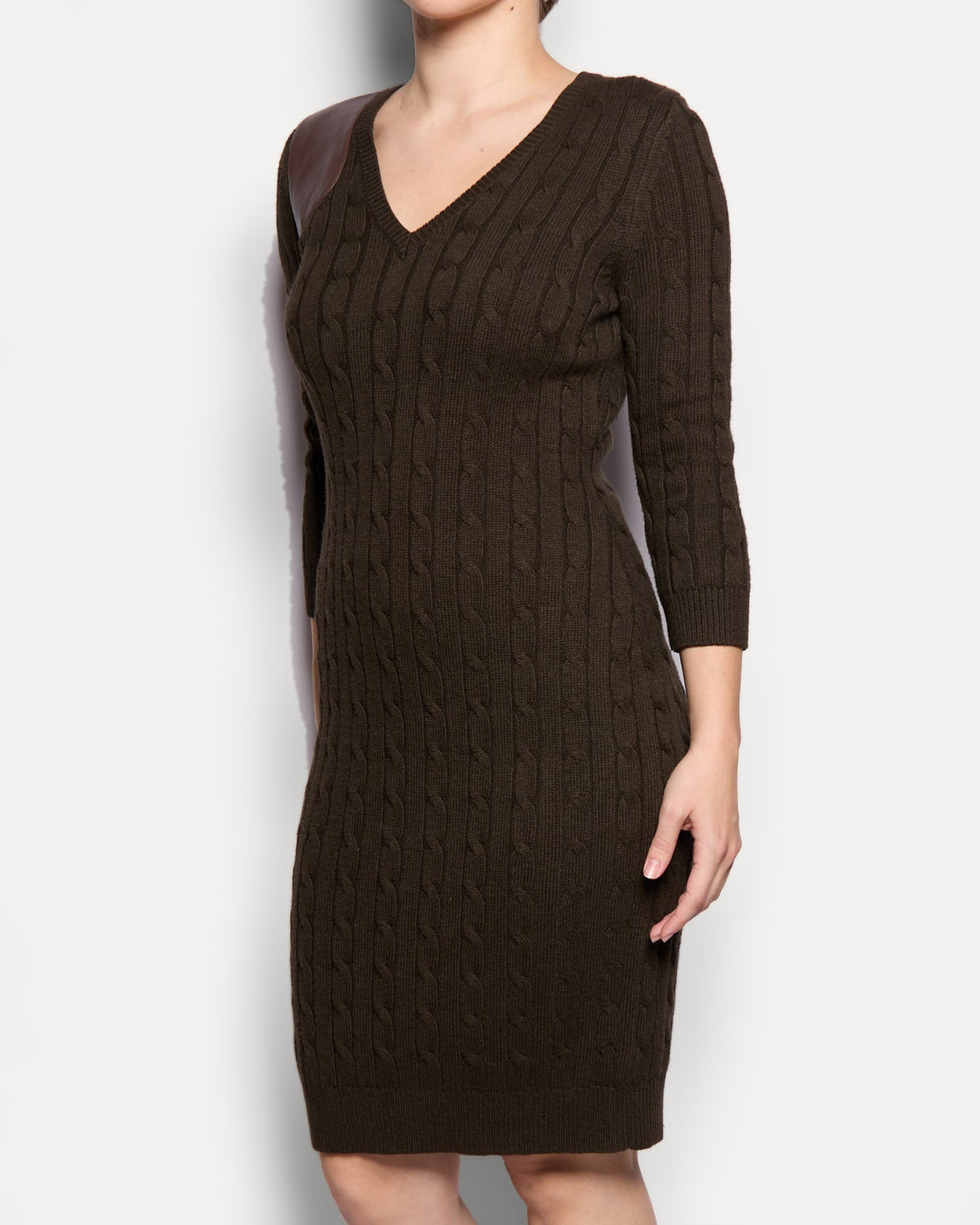 Ralph Lauren Brown Cable Knit Dress