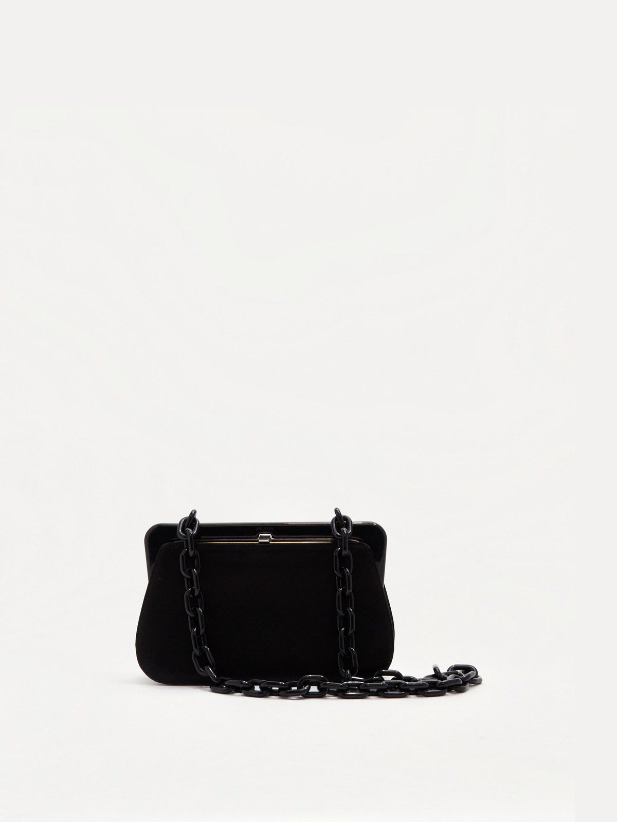 Prada Black Satin Chain Shoulder Bag