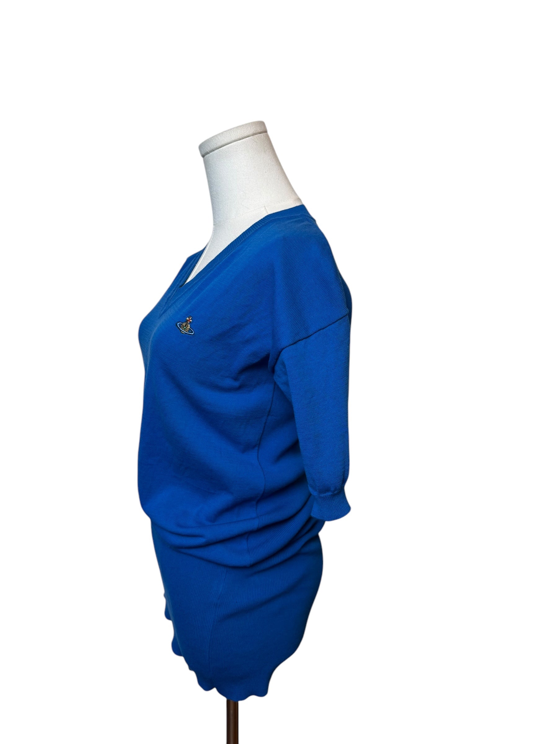 Vivienne Westwood Blue V-Neck Sweater Dress