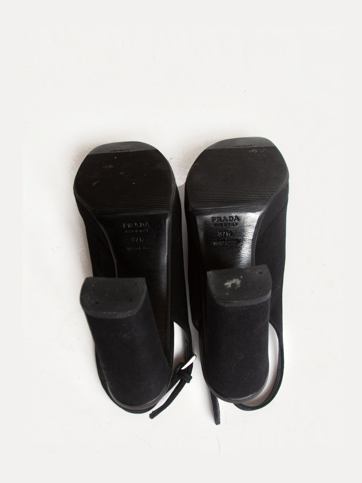 Vintage 2000s Prada Size 37.5 Open Toe Platform Heels | Y2K Designer Shoes