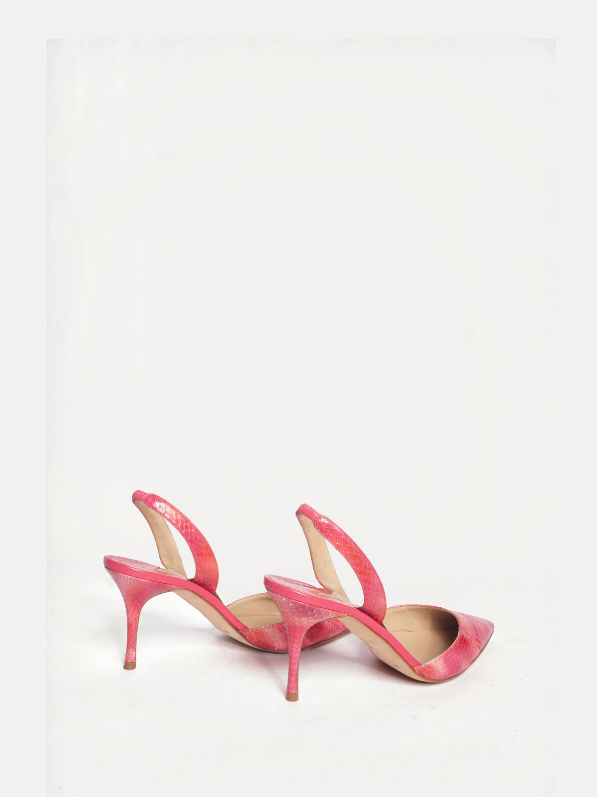 Manolo Blahnik Pink Pointed Toe Slingback Heels