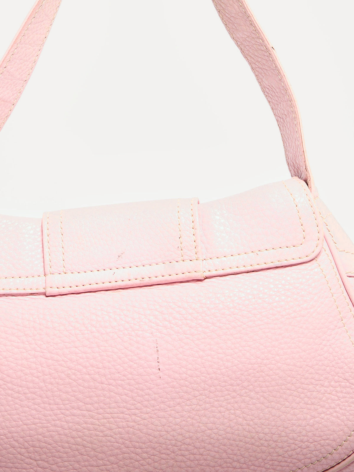 Celine Pink Pebble Leather Buckle Bag