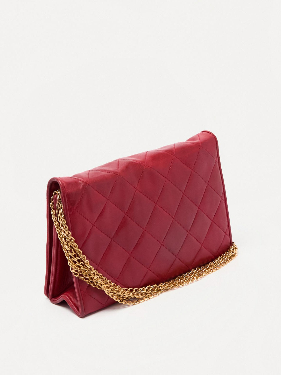 Chanel Red Matelasse Lambskin CC Shoulder Bag