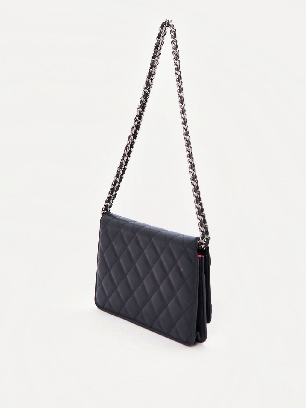 Chanel Cambon Black Lambskin Chain Wallet