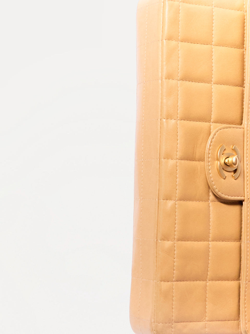 Chanel Beige Chocolate Bar Shoulder Bag