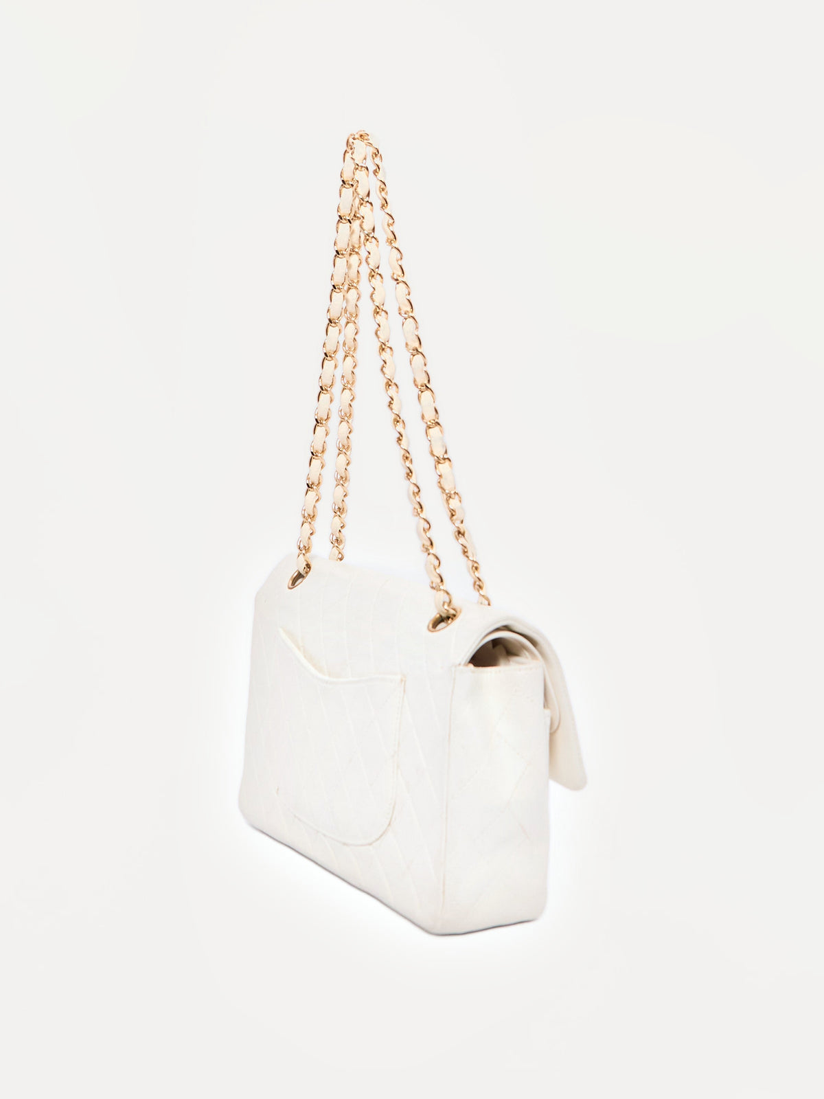 Chanel White Lambskin Double Flap Bag 24K Hardware