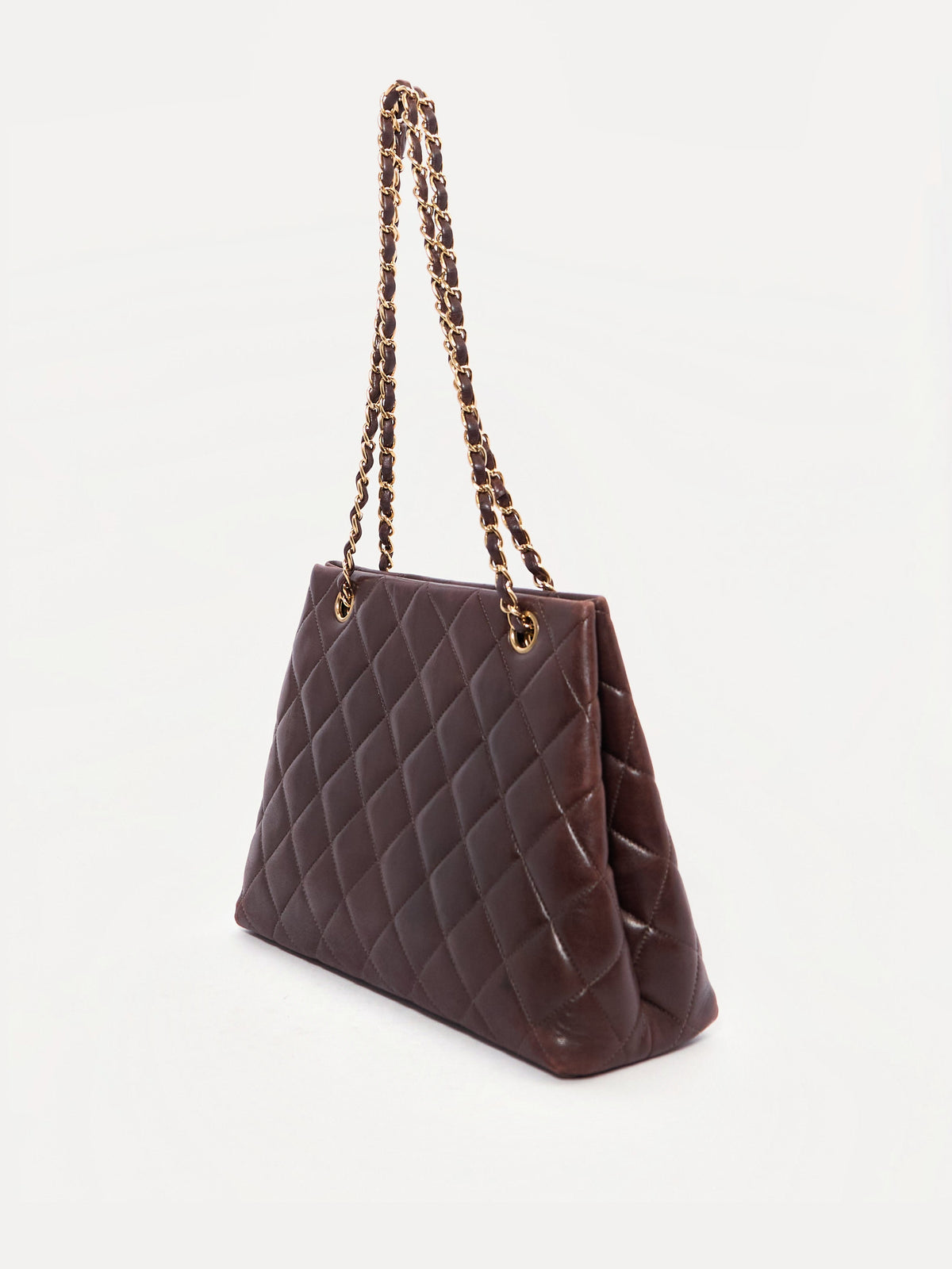 90's Chanel Brown Lambskin CC Tote