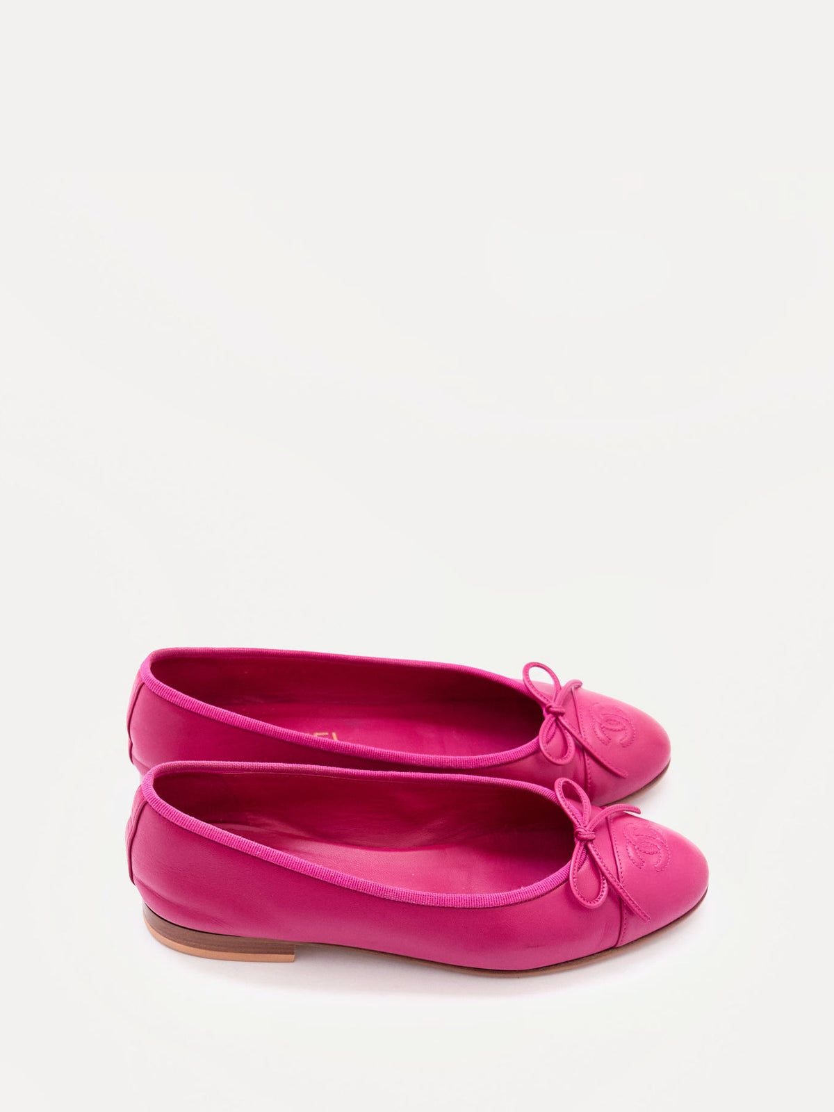 Chanel Pink Leather Flats Size 37.5