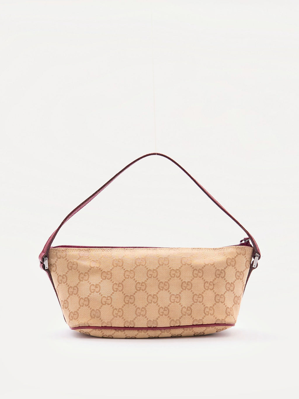 Gucci Brown Red Monogram Pochette