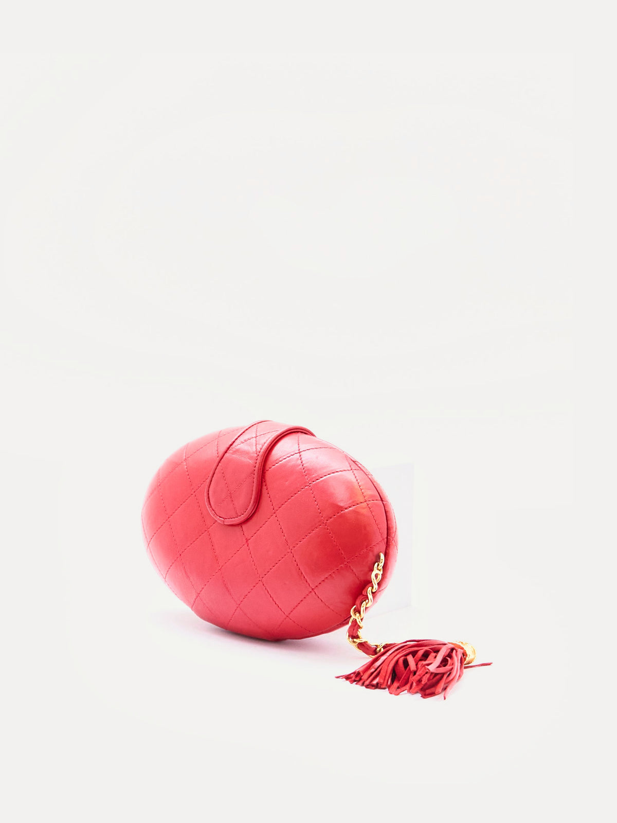 90's Chanel Red Egg Clutch