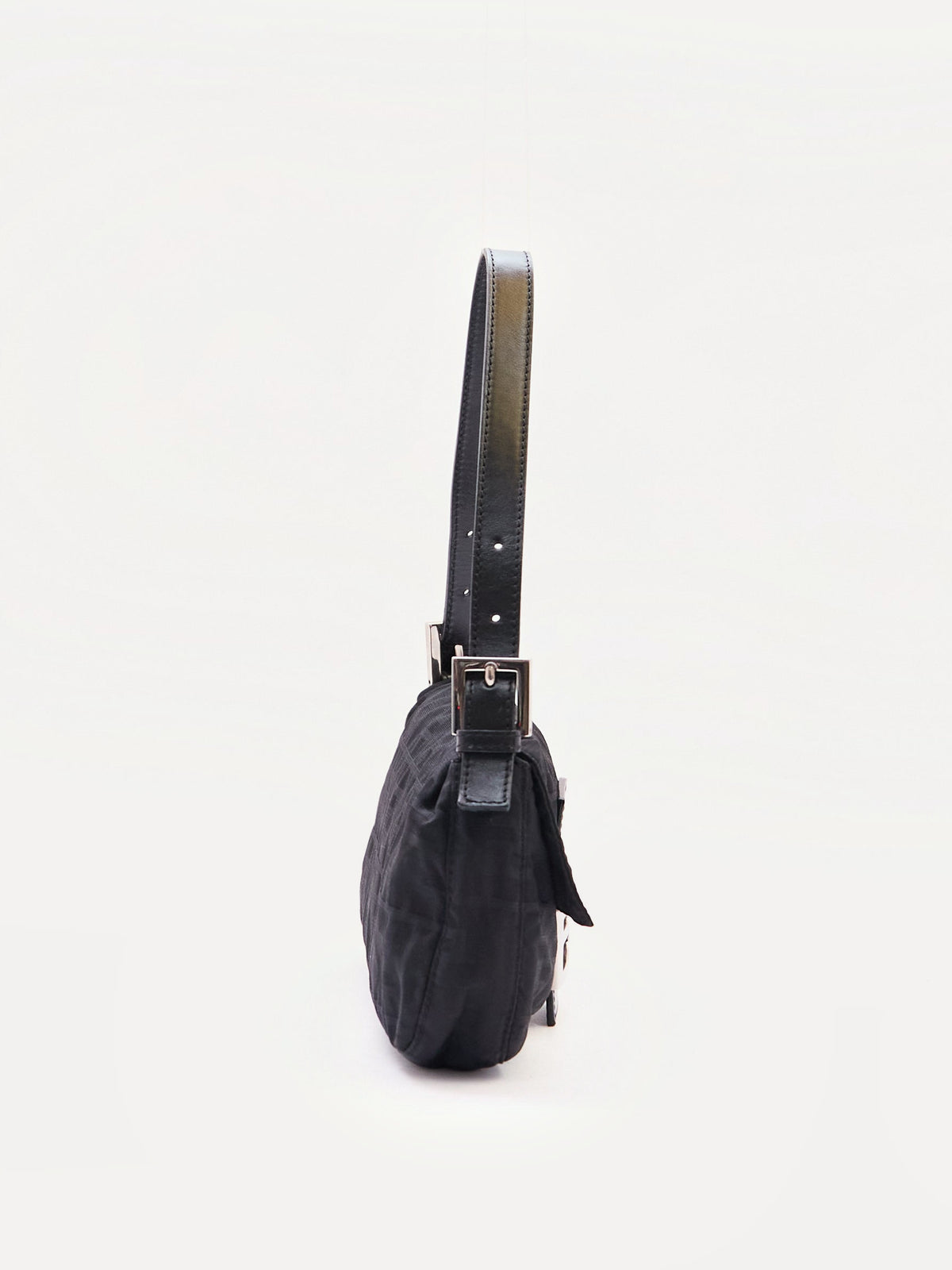 Fendi Black Zucca Monogram Print Baguette