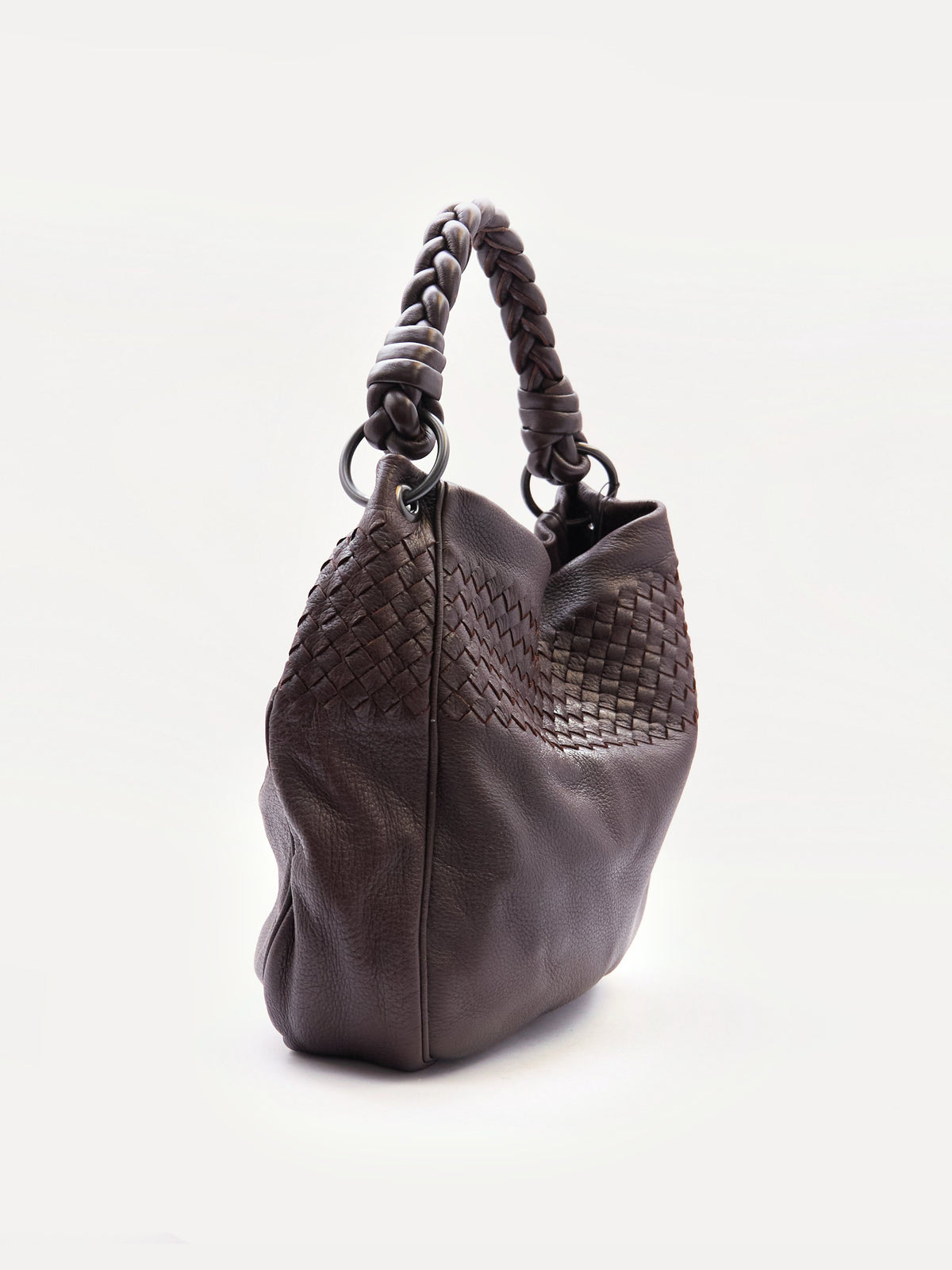 Bottega Veneta Brown Intrecciato Leather Shoulder Bag