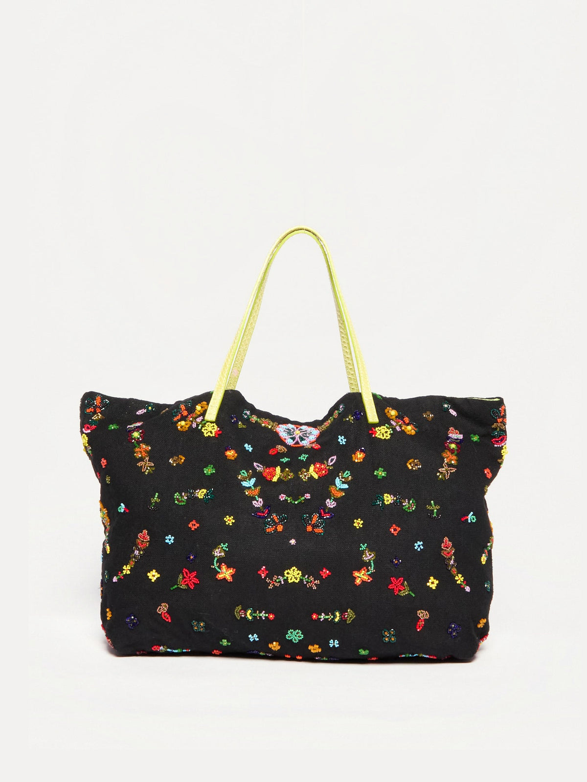 Fendi  Black Multicolor Beaded Tote Bag