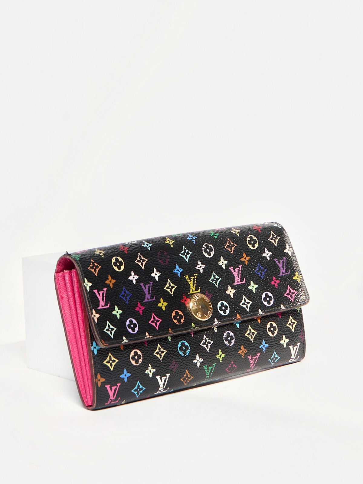 Louis Vuitton Black Murakami Multicolor Portefeiulle Sarah Wallet