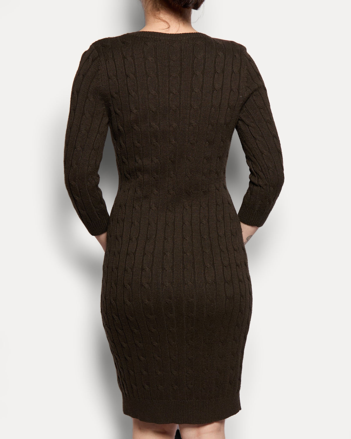 Ralph Lauren Brown Cable Knit Dress