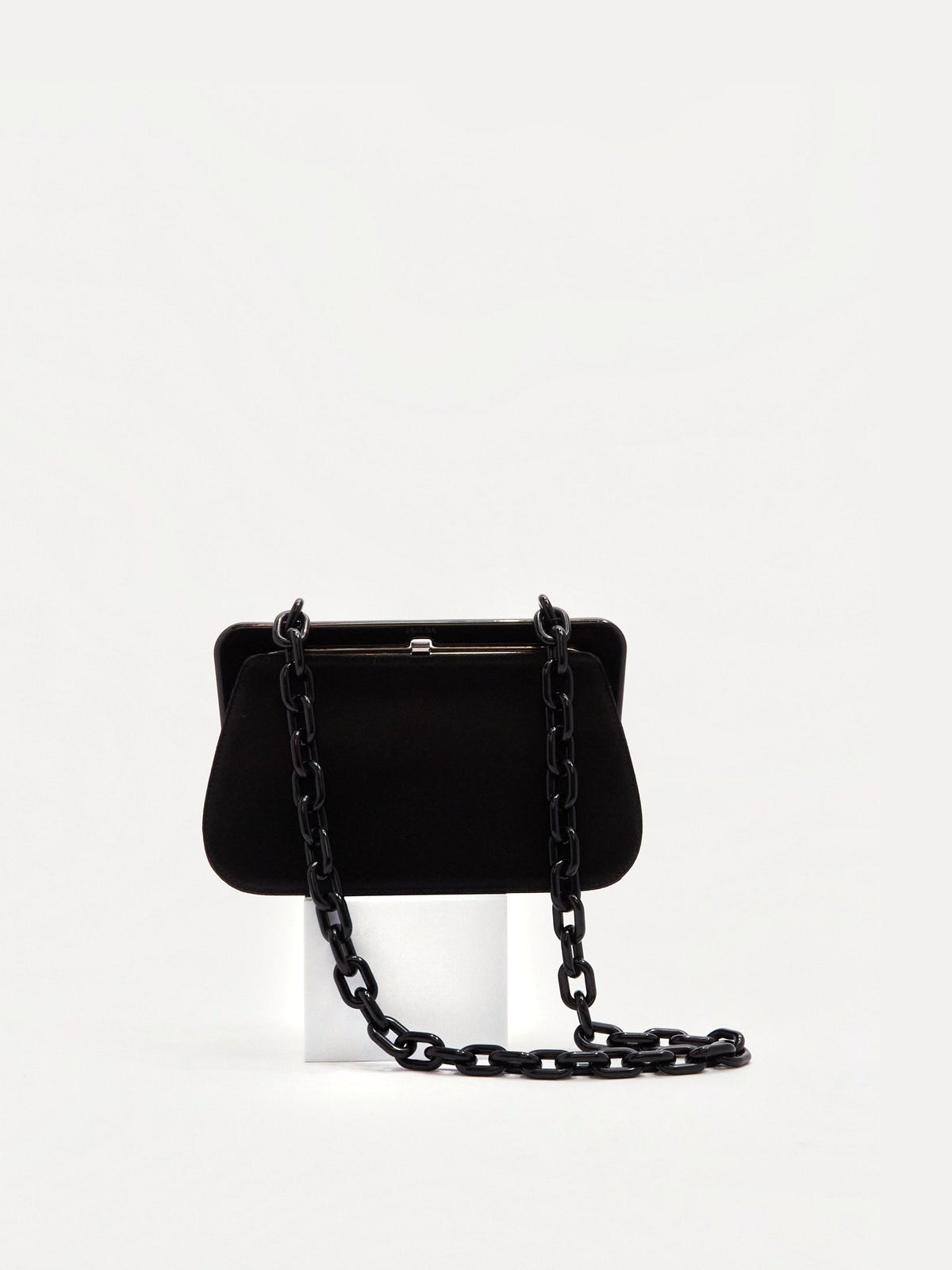 Prada Black Satin Chain Shoulder Bag