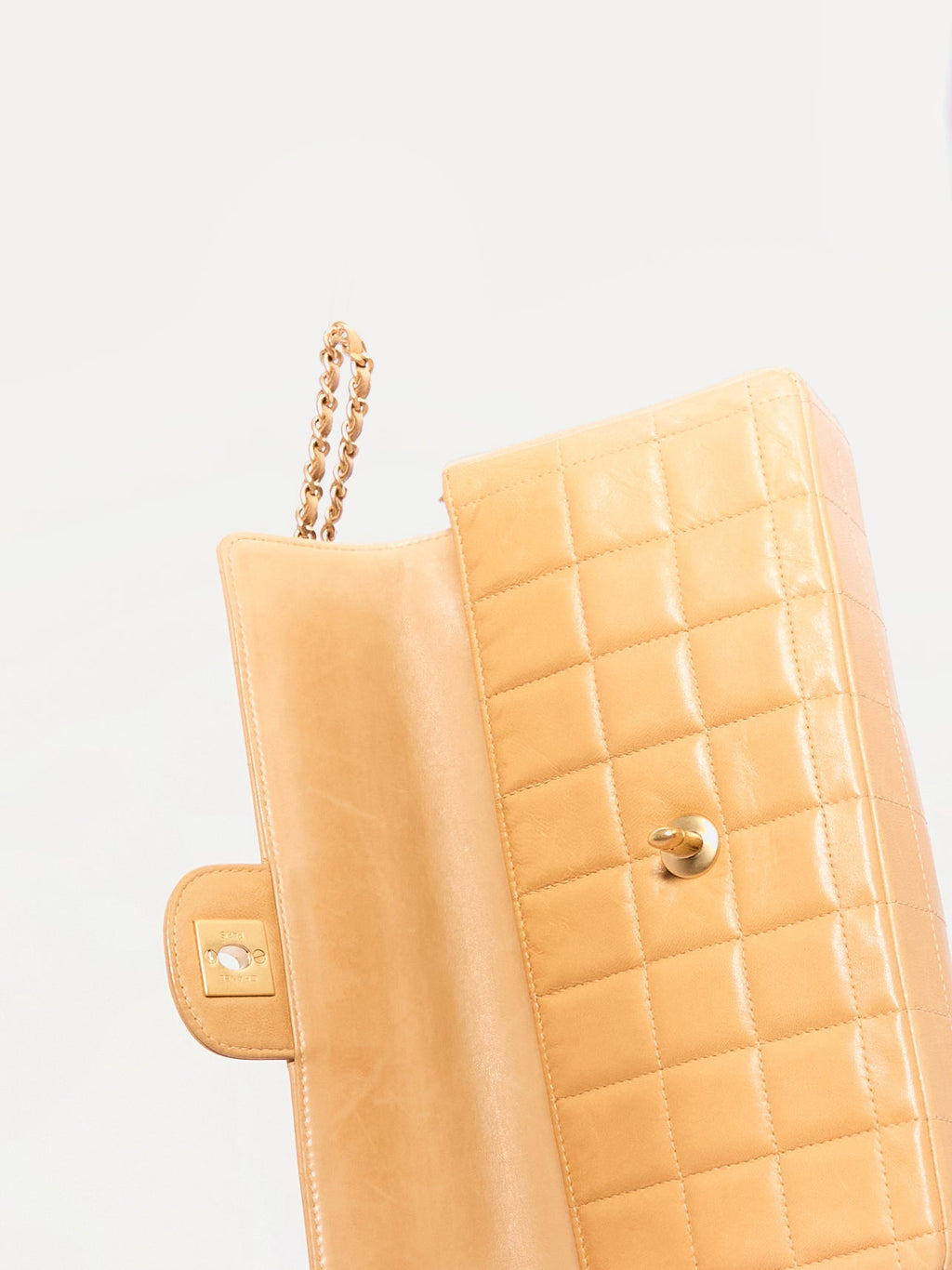Chanel Beige Chocolate Bar Shoulder Bag