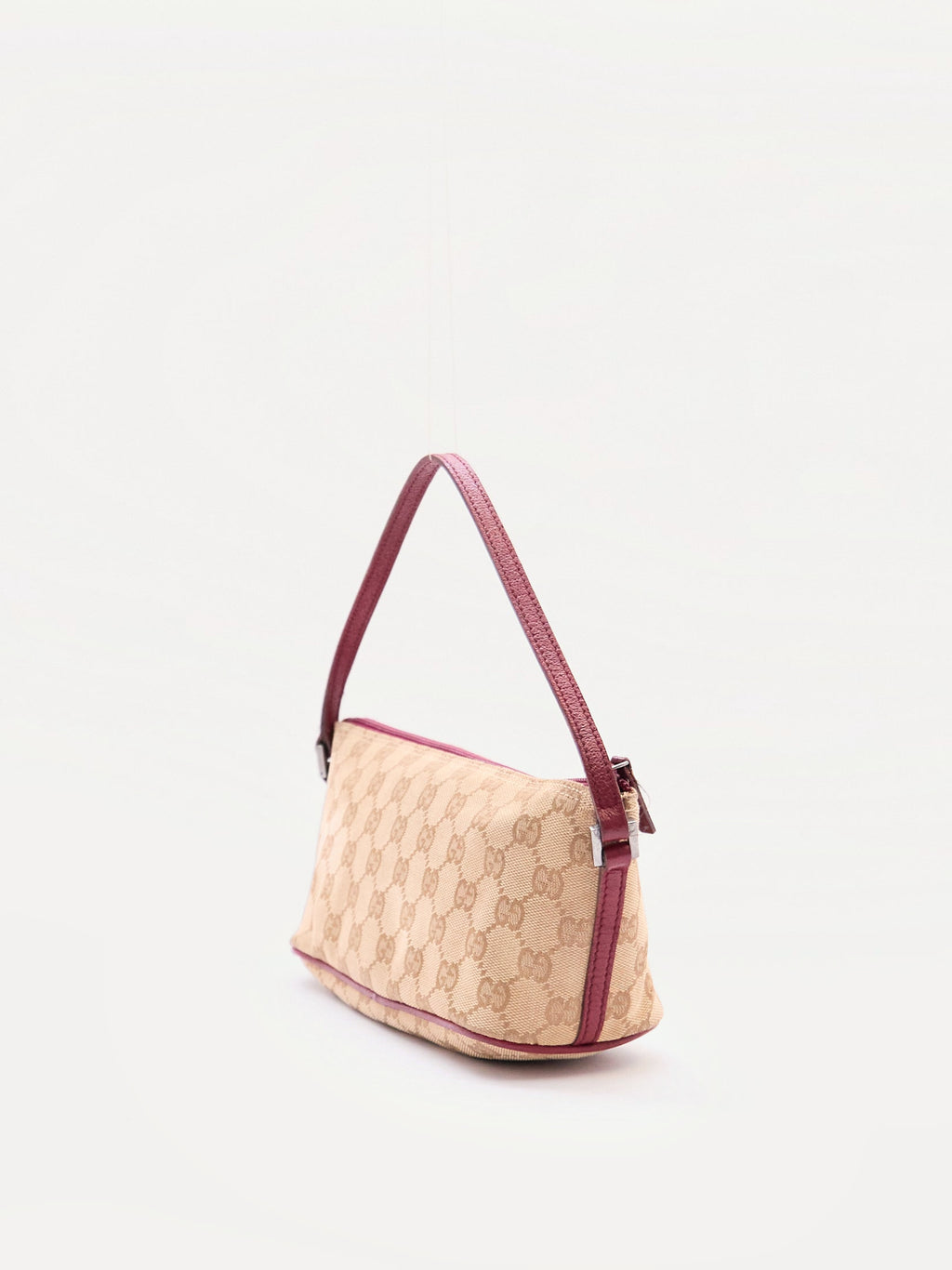 Gucci Brown Red Monogram Pochette