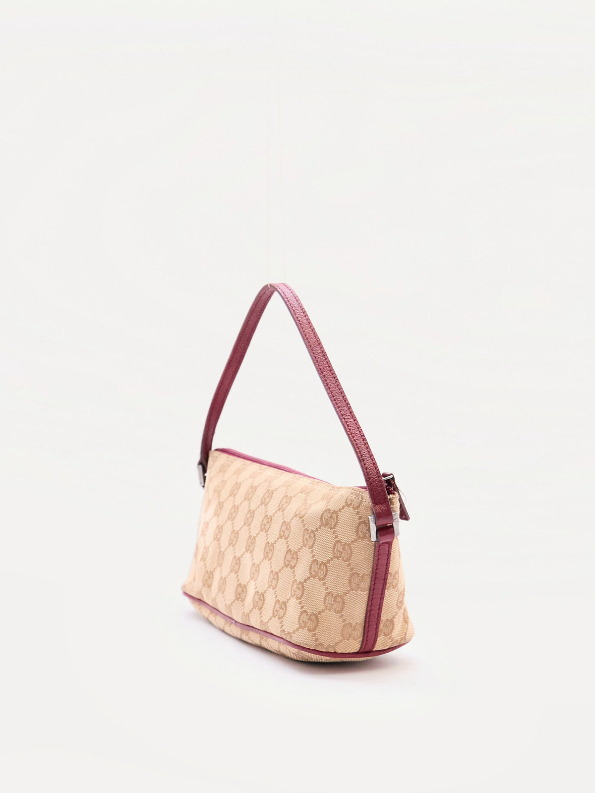 Gucci Brown Red Monogram Pochette