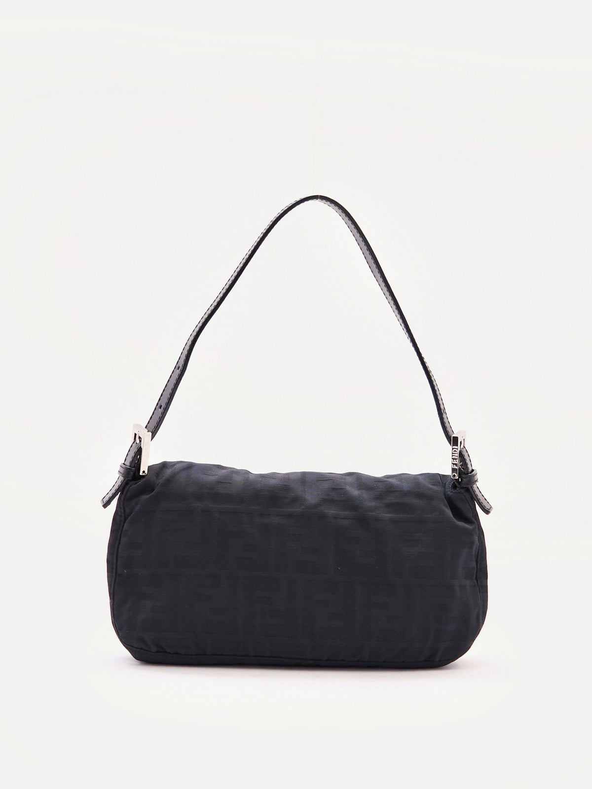 Fendi Black Zucca Monogram Print Baguette