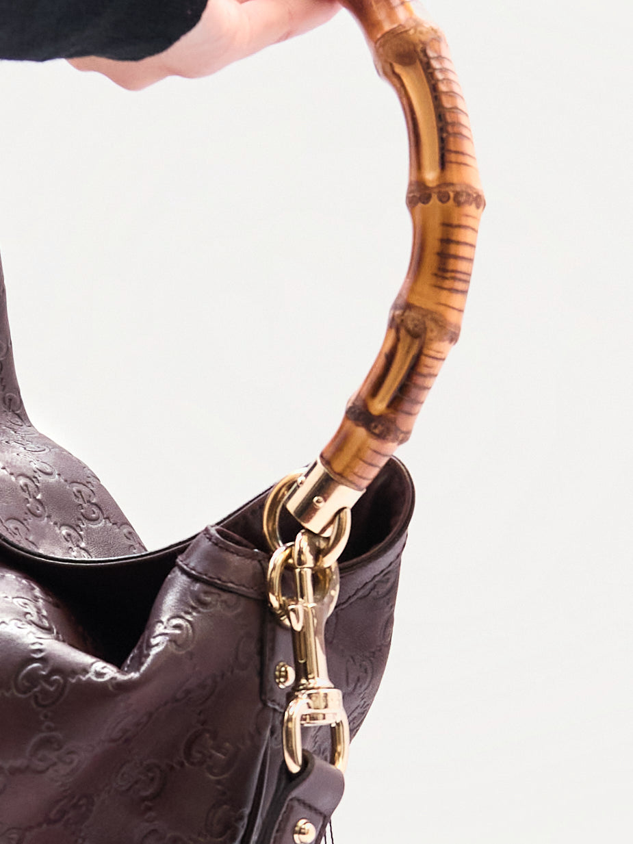 Gucci Guccissima Bamboo Handle Bag