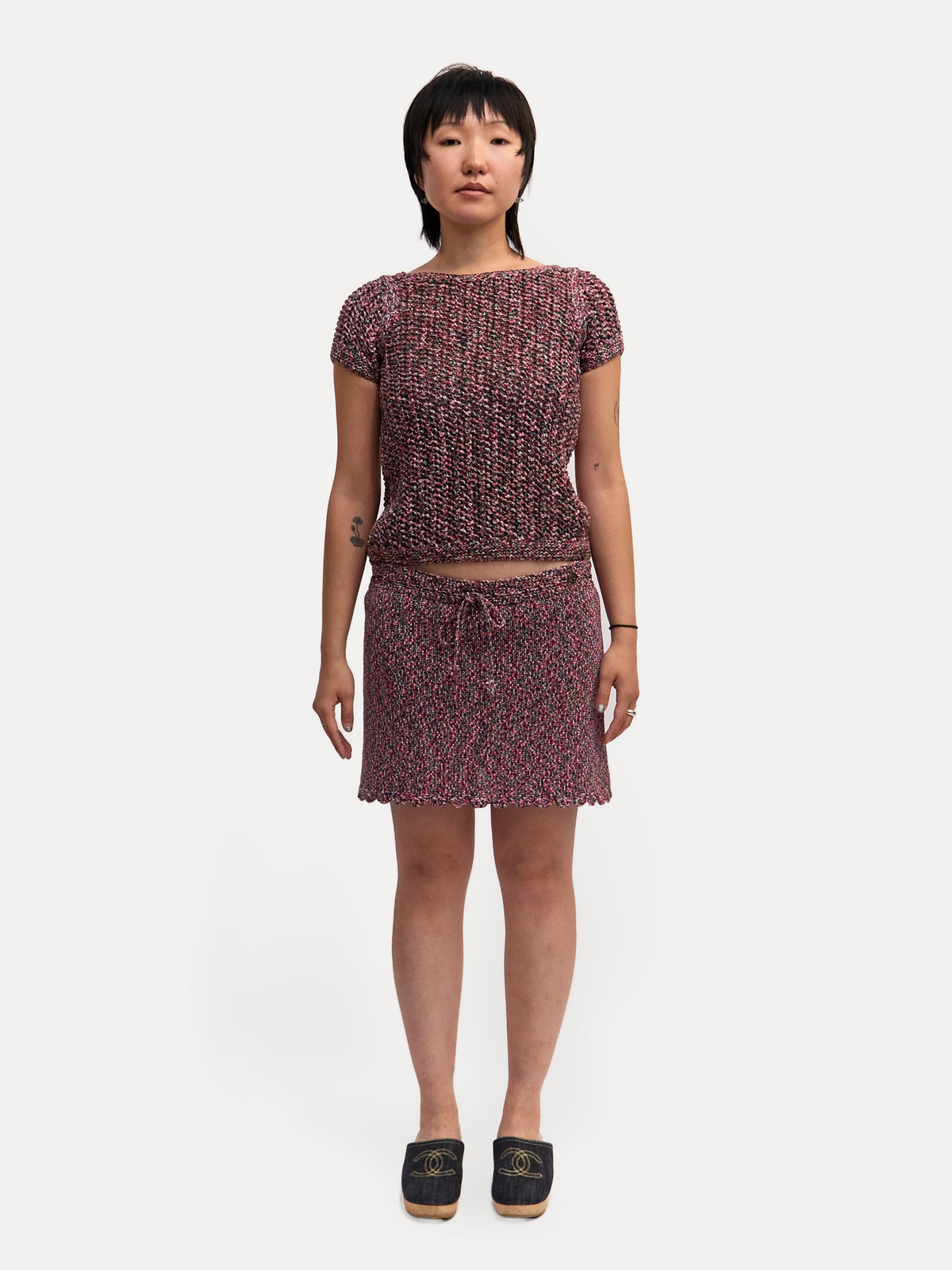 Chanel Crotchet Multicolored Knit Skirt/Top Set