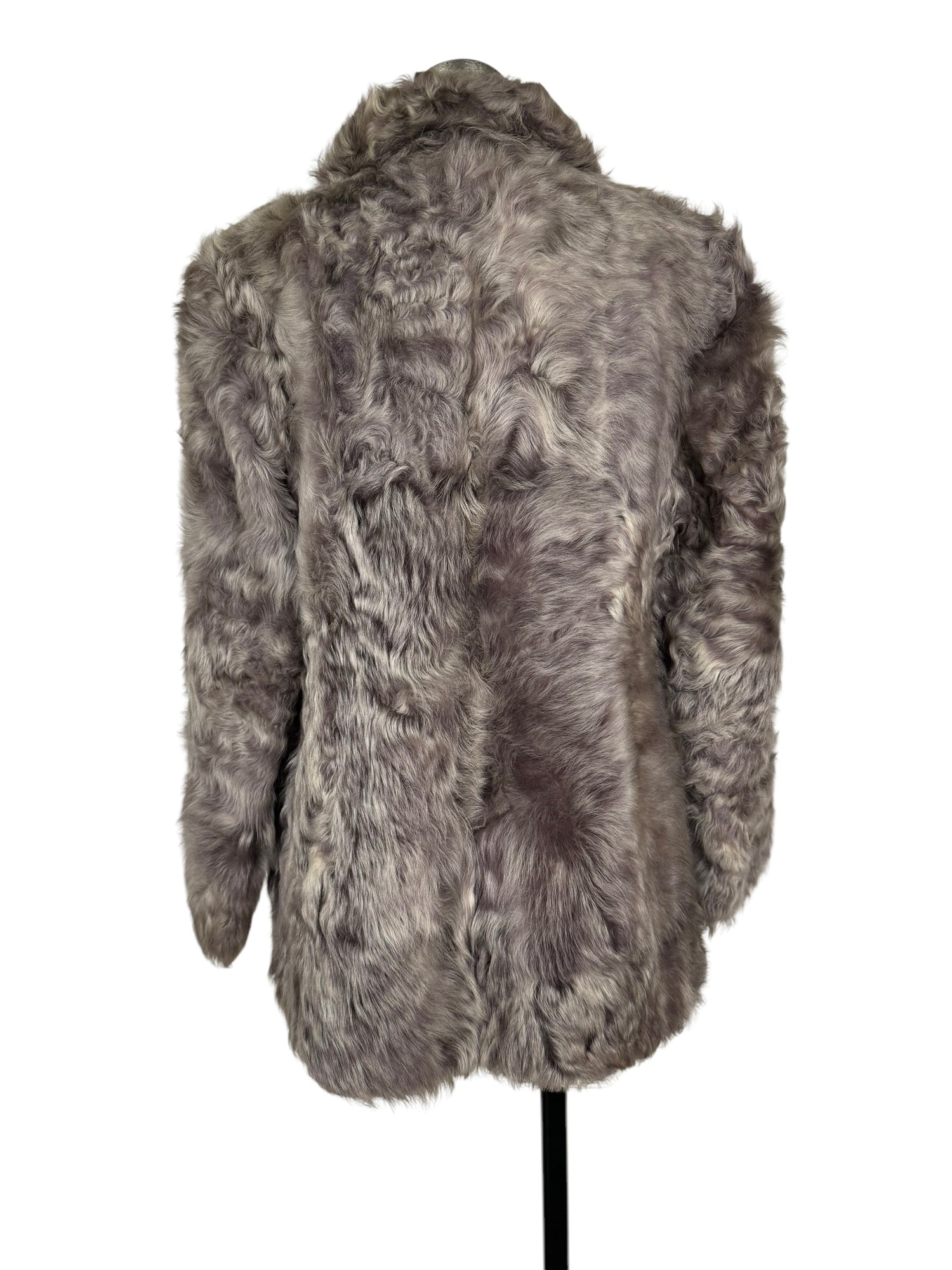 Vintage Grey Lamb Fur Coat