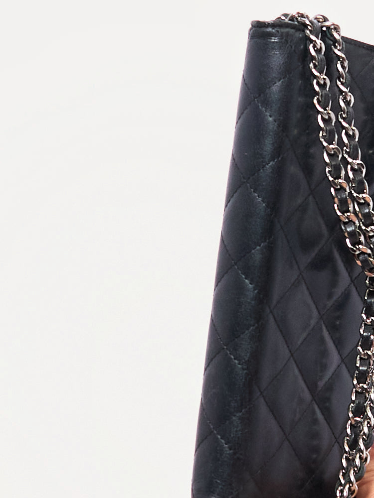 Chanel Cambon Black Lambskin Chain Wallet