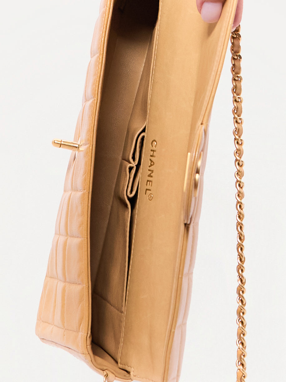 Chanel Beige Chocolate Bar Shoulder Bag
