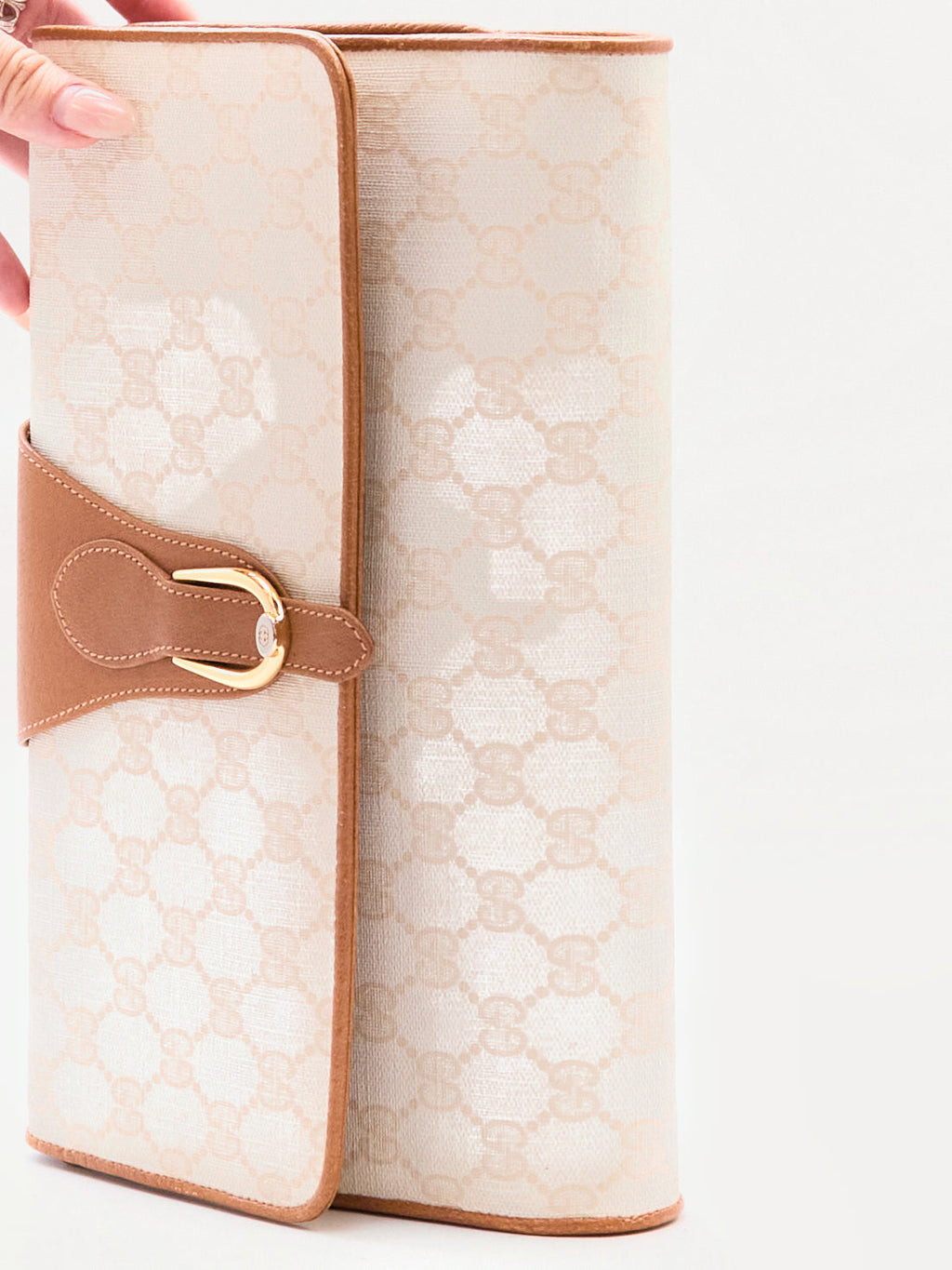 90's Gucci White Momogram Clutch