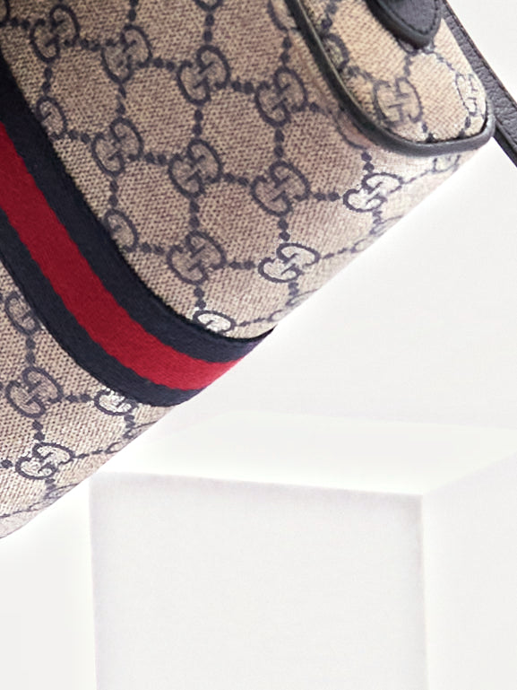 90's Gucci Navy Monogram Crossbody