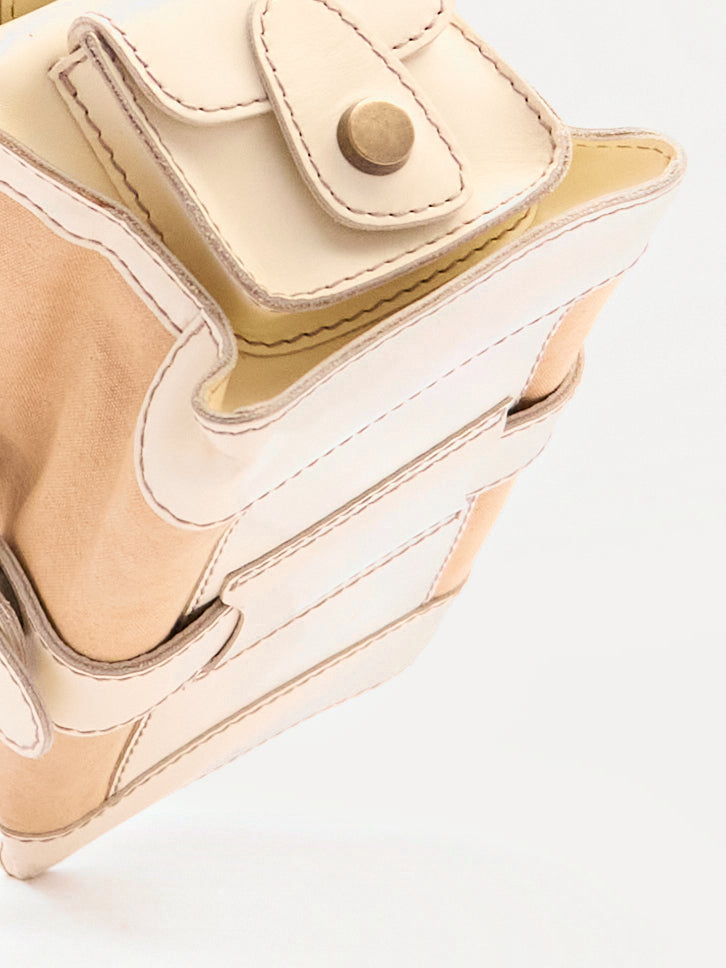 Dolce & Gabbana Cream Canvas Leather Boston Bag