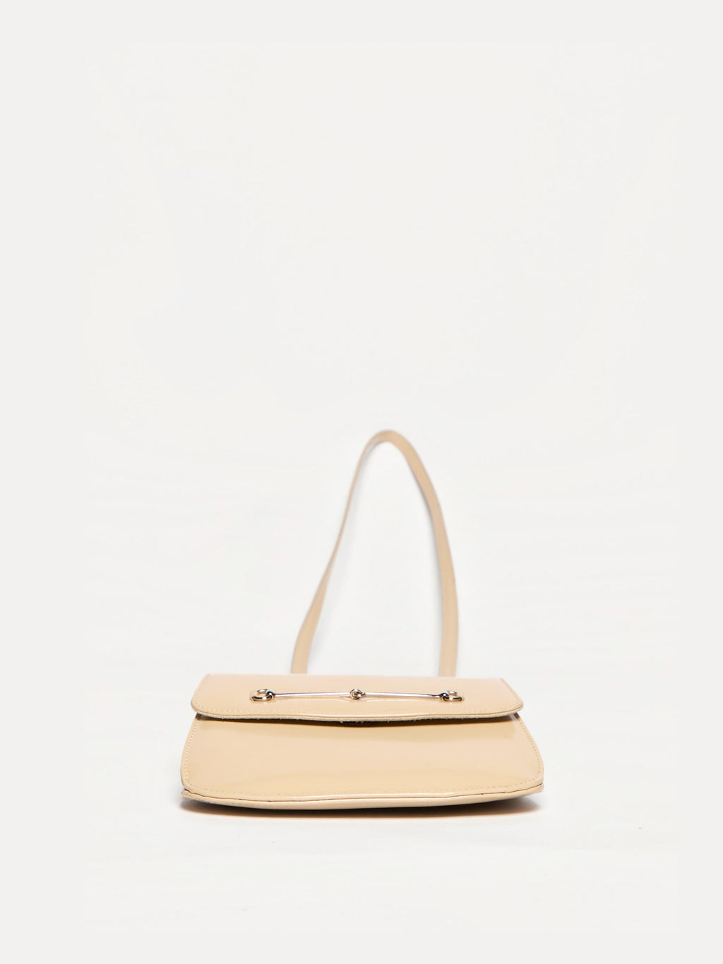 Gucci Beige Patent Thin Horsebit Crossbody Bag