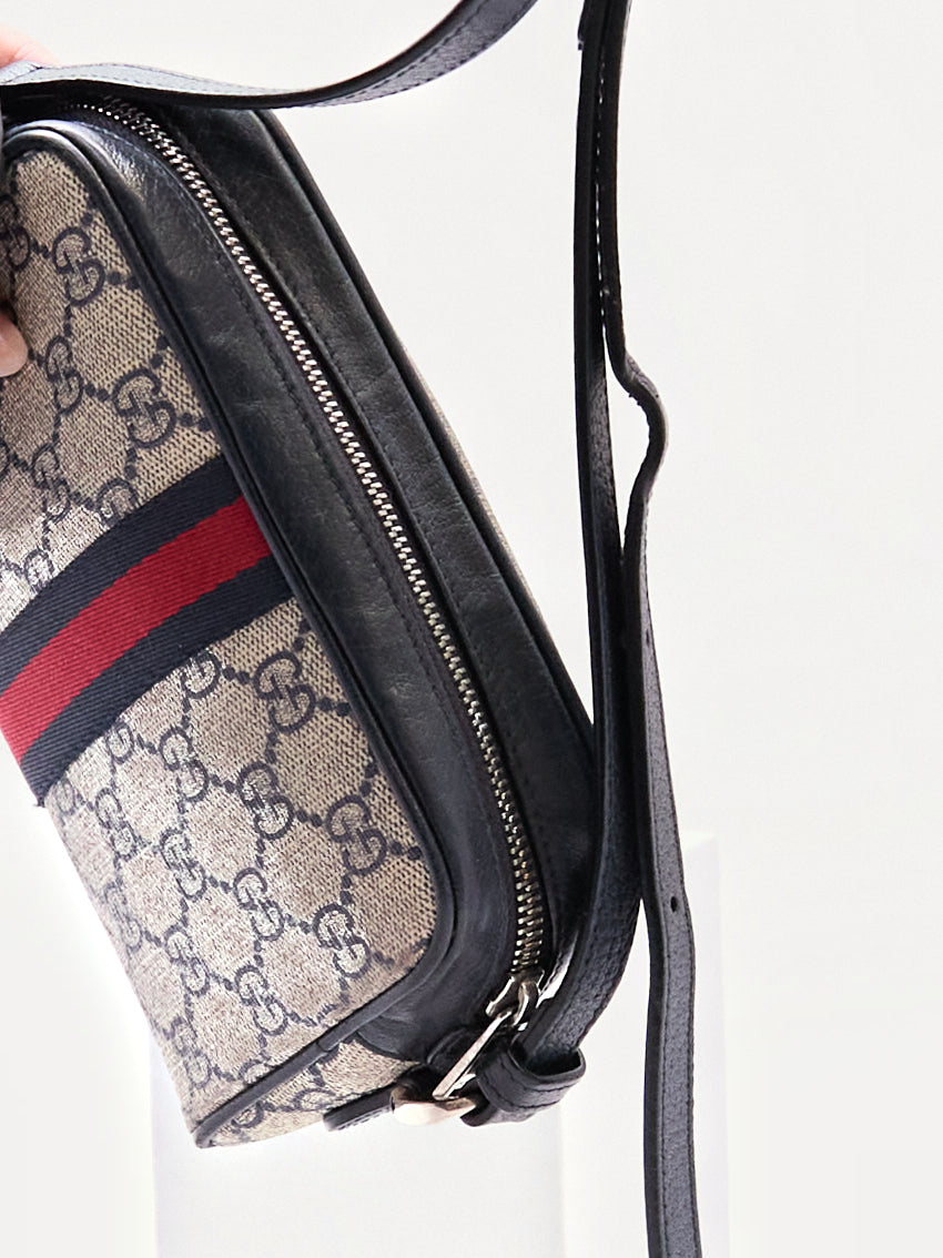 90's Gucci Navy Monogram Crossbody