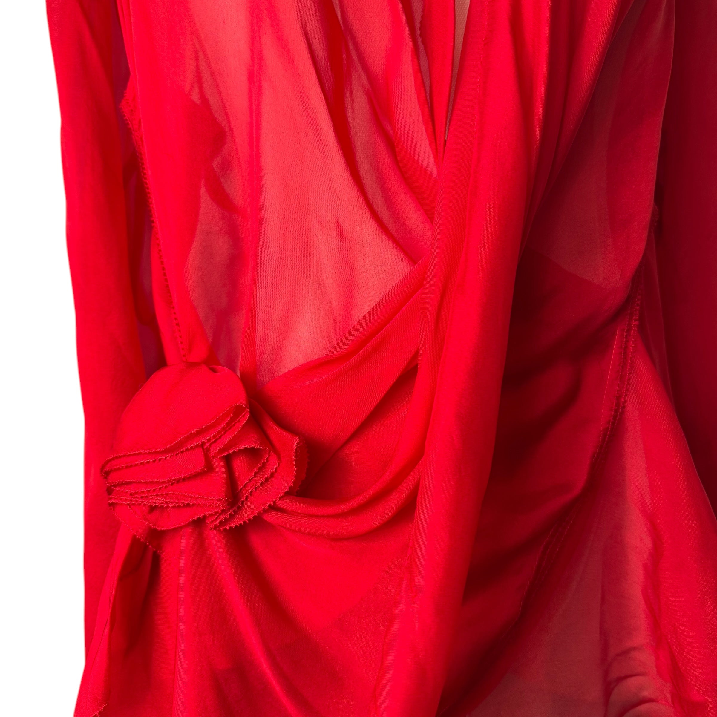 Donna Karan Draped Silk Top
