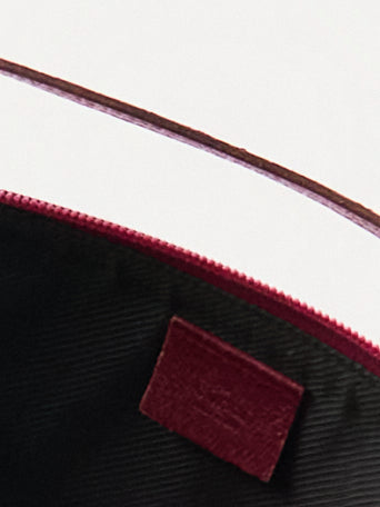 Gucci Brown Red Monogram Pochette
