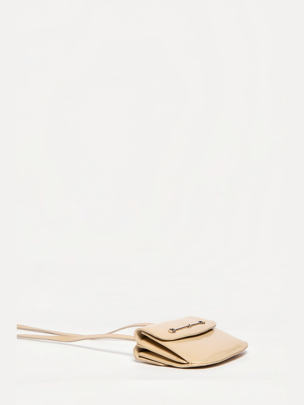 Gucci Beige Patent Thin Horsebit Crossbody Bag