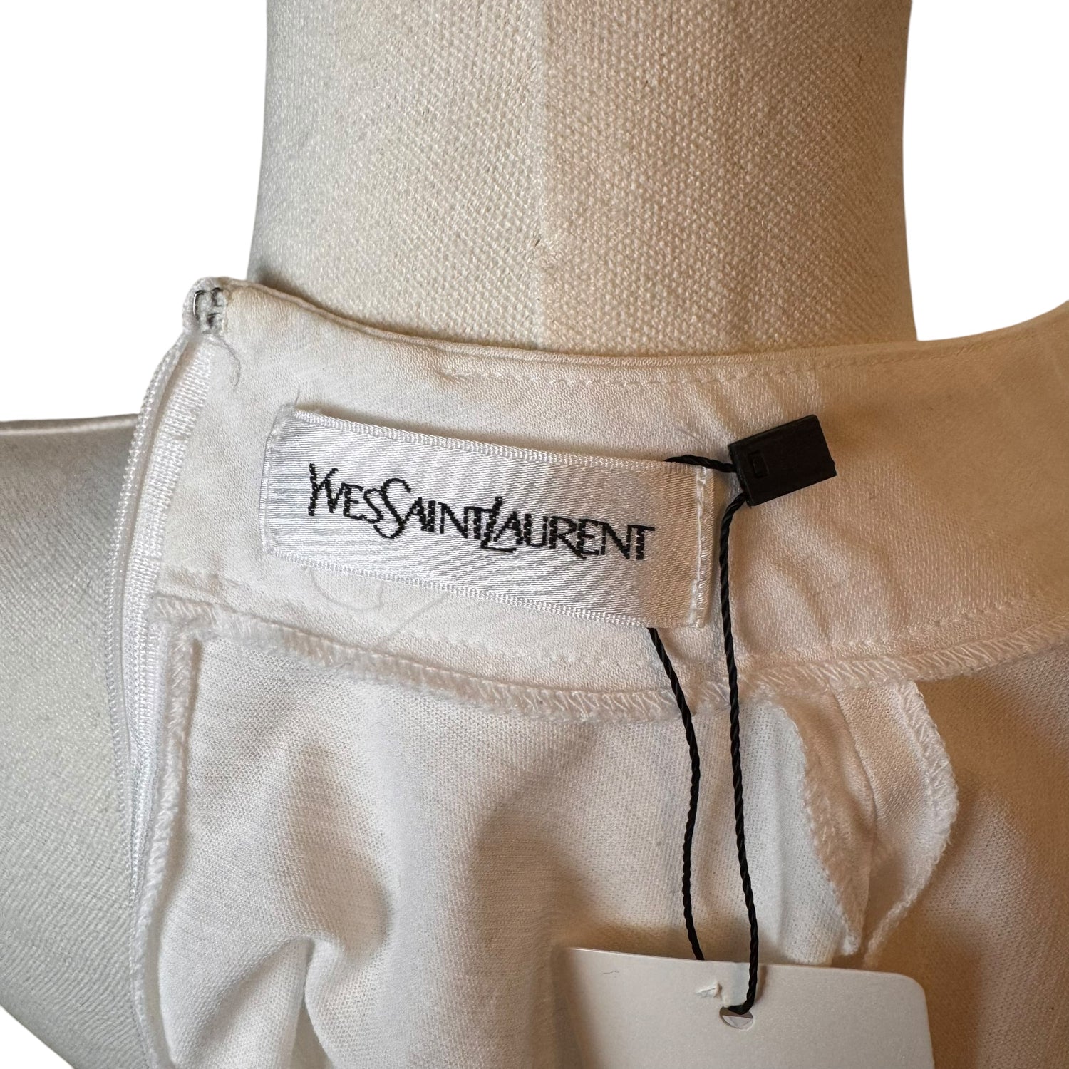 YSL White Mockneck T-Shirt