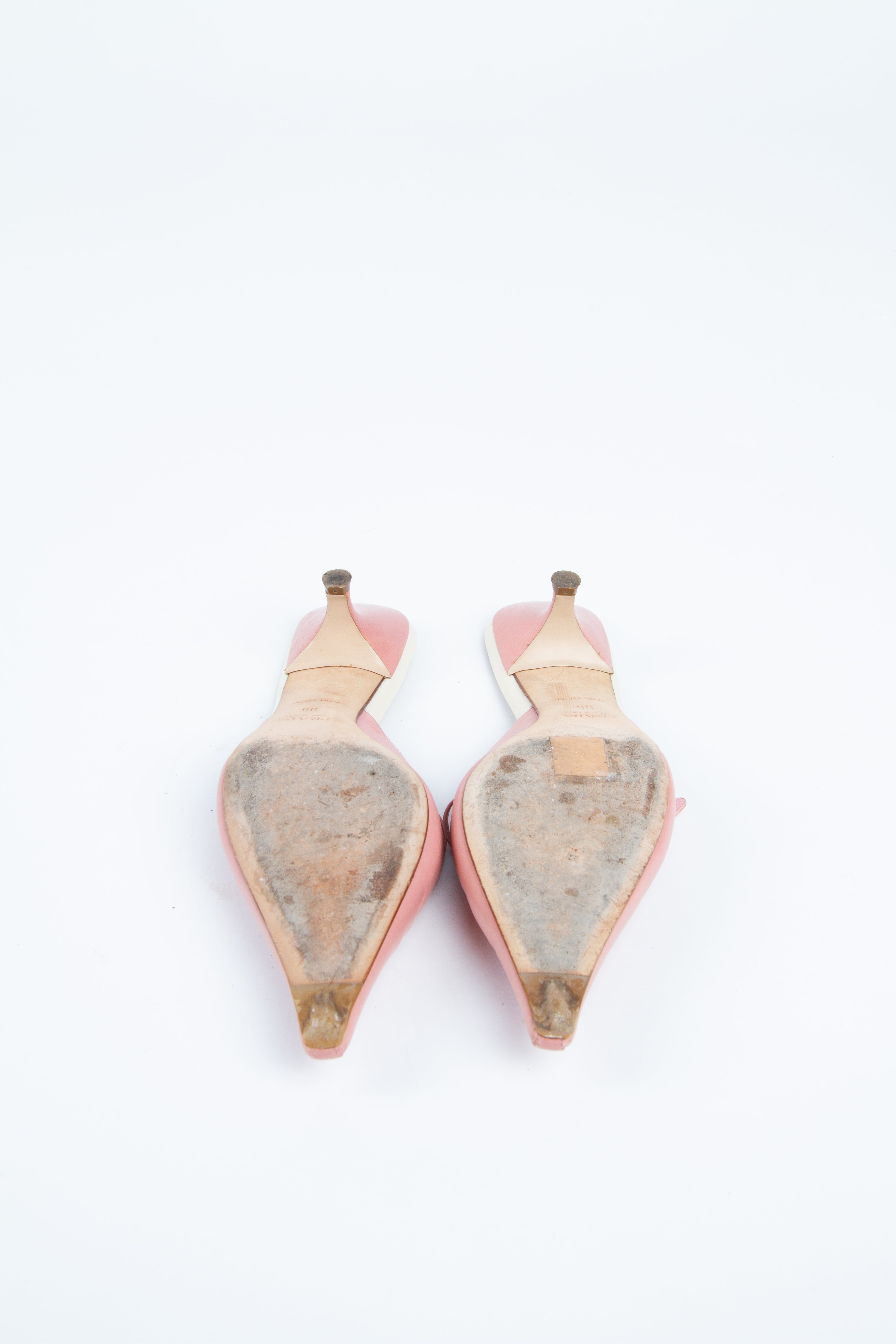 Vintage Prada 2000s Size 39 Baby Pink Mules | Y2K Designer Heels Shoes