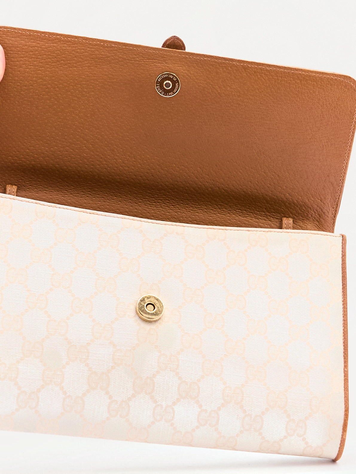 90's Gucci White Momogram Clutch