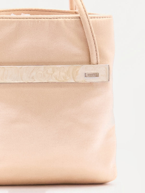 Gucci GG Beige Satin Mini Hand Bag