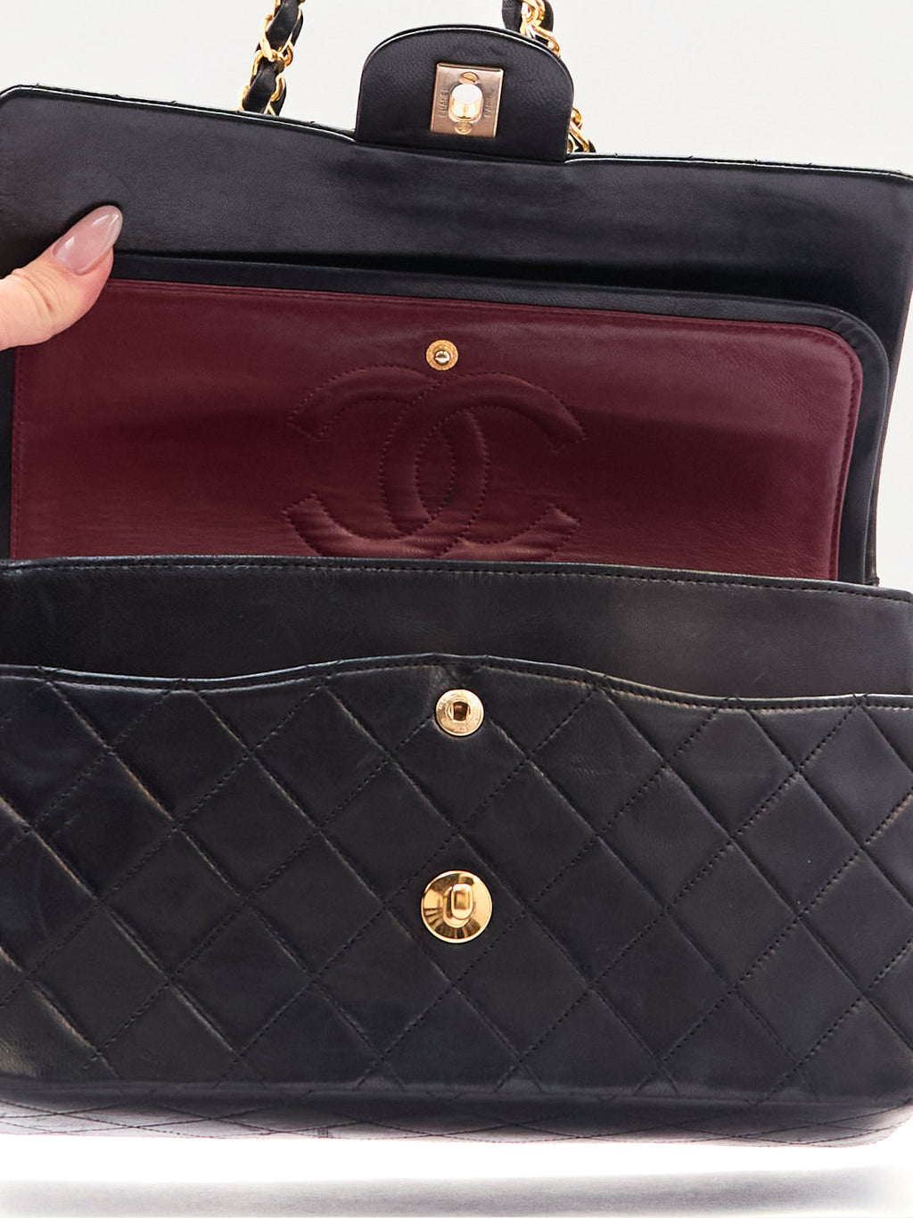 Chanel Black Classic Double Flap 25 Lambskin Shoulder Bag