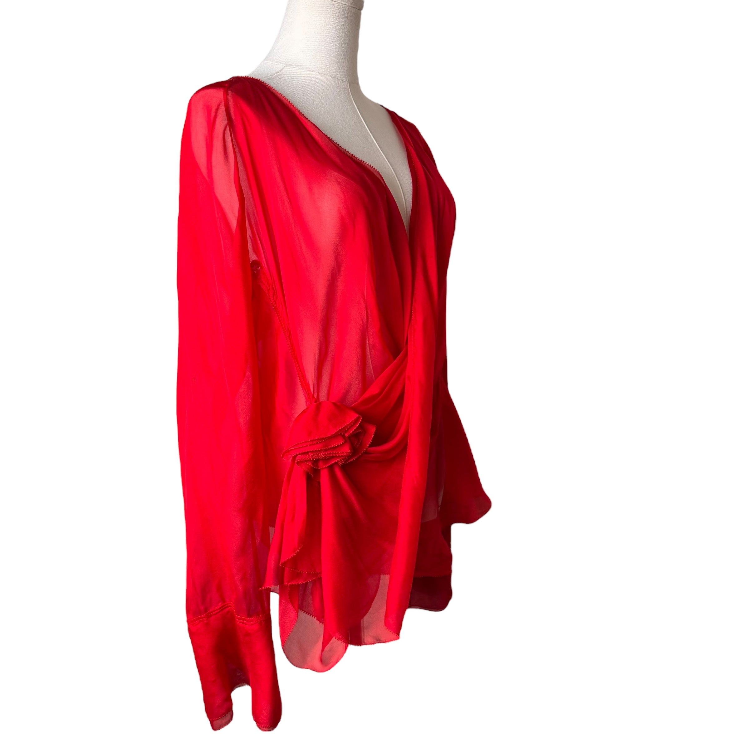 Donna Karan Draped Silk Top