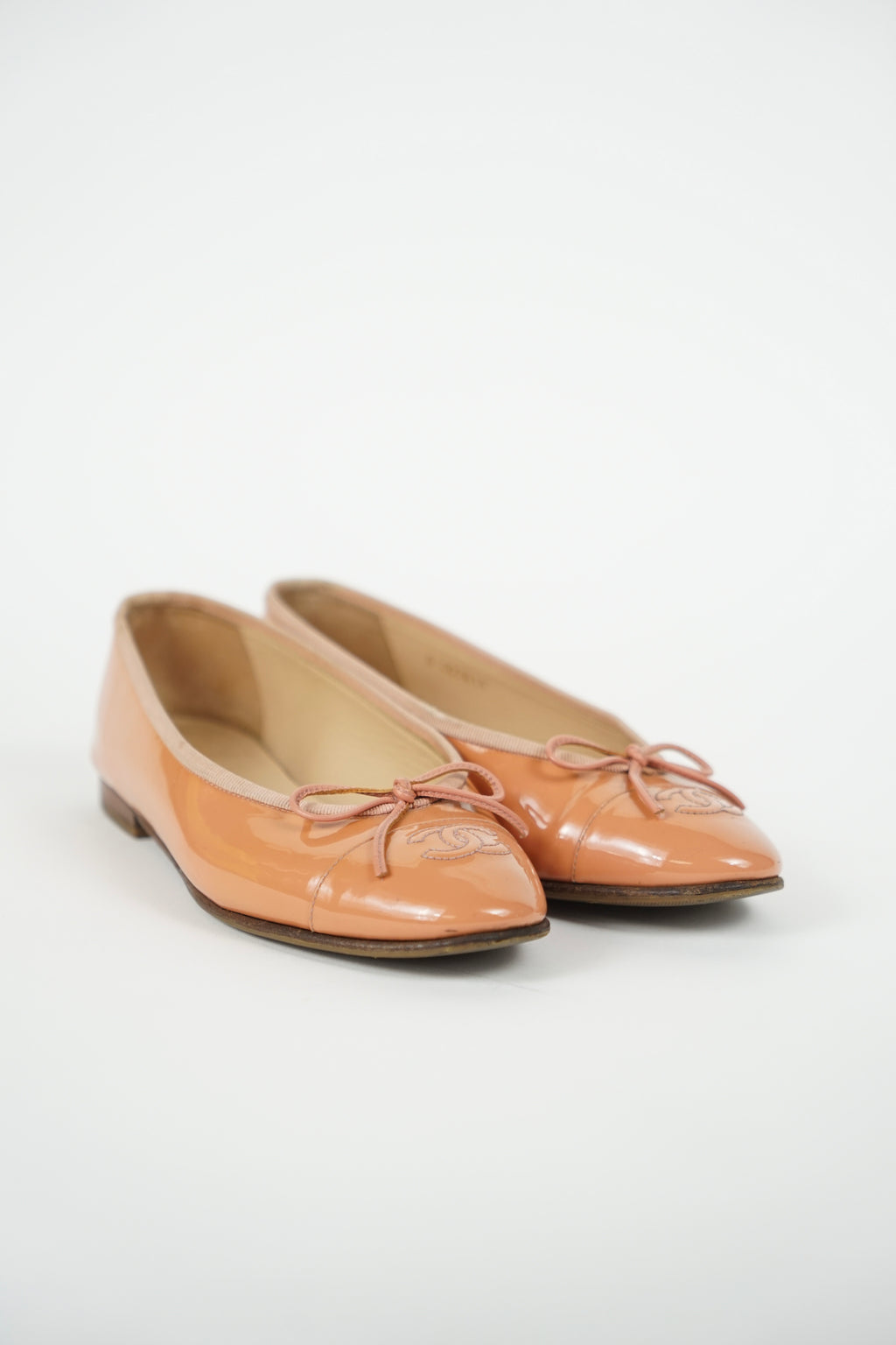Chanel Pink Patent Leather Ballet Flats, FR 37